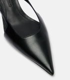 The Attico Diane 55 leather slingback pumps