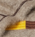 Jupe by Jackie - Settler Fringed Embroidered Mohair Blanket - Brown