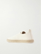 Zegna - Triple Stitch™ Leather-Trimmed Canvas Slip-On Sneakers - Neutrals