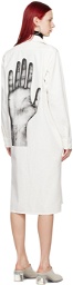 MM6 Maison Margiela White Print Denim Maxi Dress