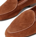 George Cleverley - Hampton Leather-Trimmed Suede Loafers - Brown