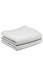 Johnstons Of Elgin Silver Reversible Merino Wool Throw