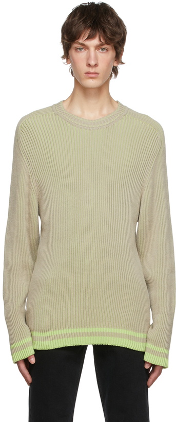 Photo: Tom Wood Off-White & Green Cotton Sweater