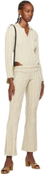 Helenamanzano Beige 3D Stripe Trousers