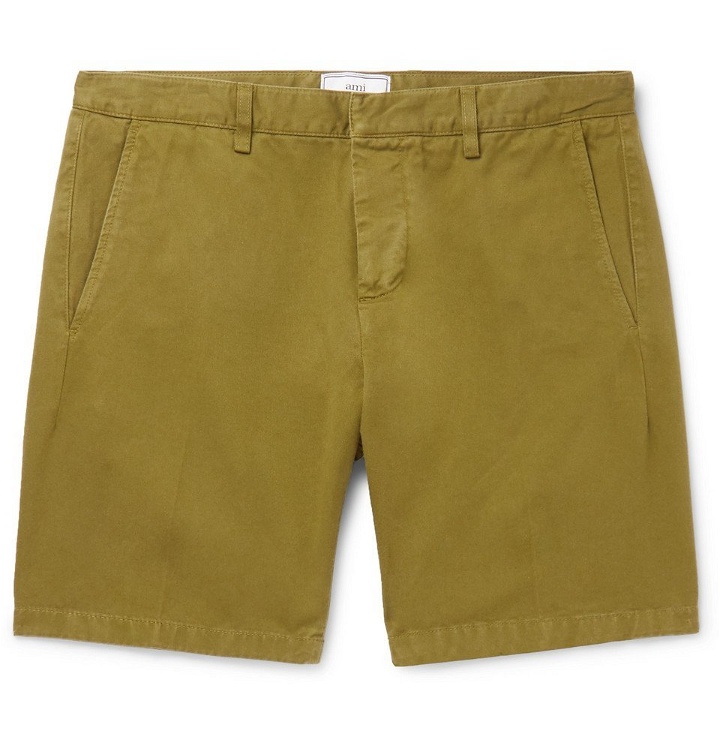 Photo: AMI - Slim-Fit Cotton-Twill Bermuda Shorts - Green
