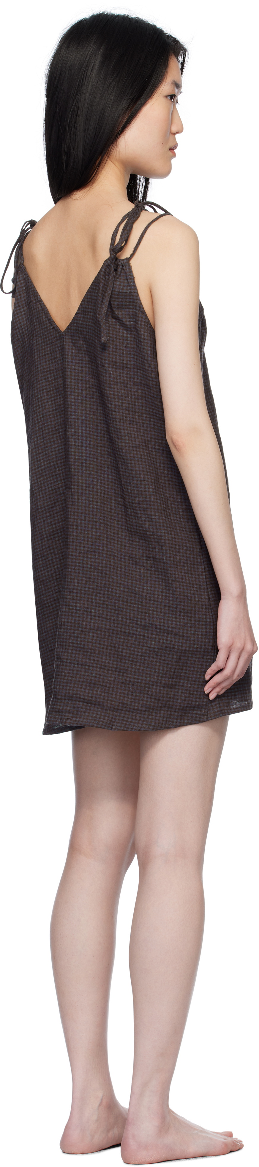 Deiji Studios Brown & Blue Looped Minidress