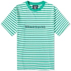 Billionaire Boys Club Men's Serif Logo Stripe T-Shirt in Green Stripe