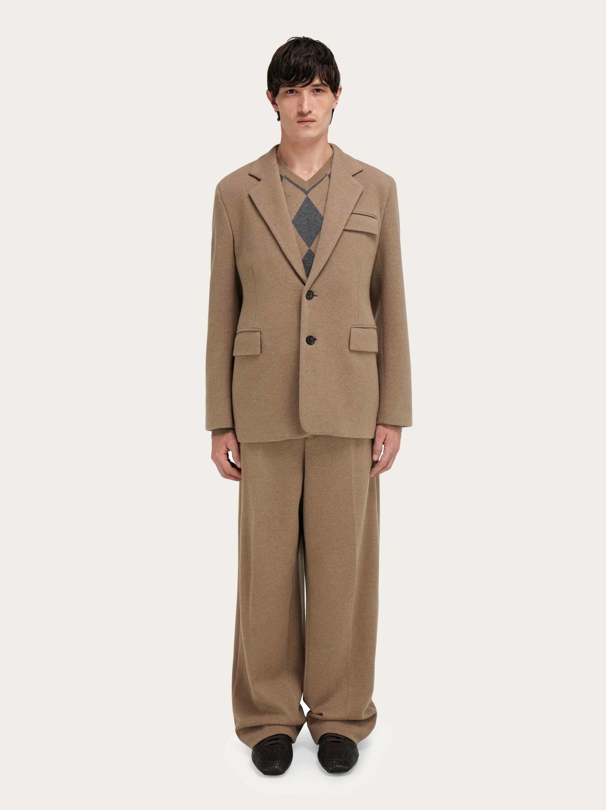 Ferragamo Mens Jersey interlock blazer in Beige