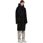 Serapis Black Faux-Fur Hooded Coat