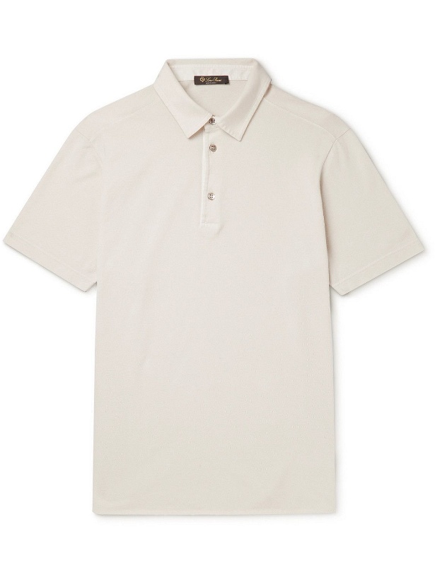 Photo: Loro Piana - Cotton-Piqué Polo Shirt - Neutrals