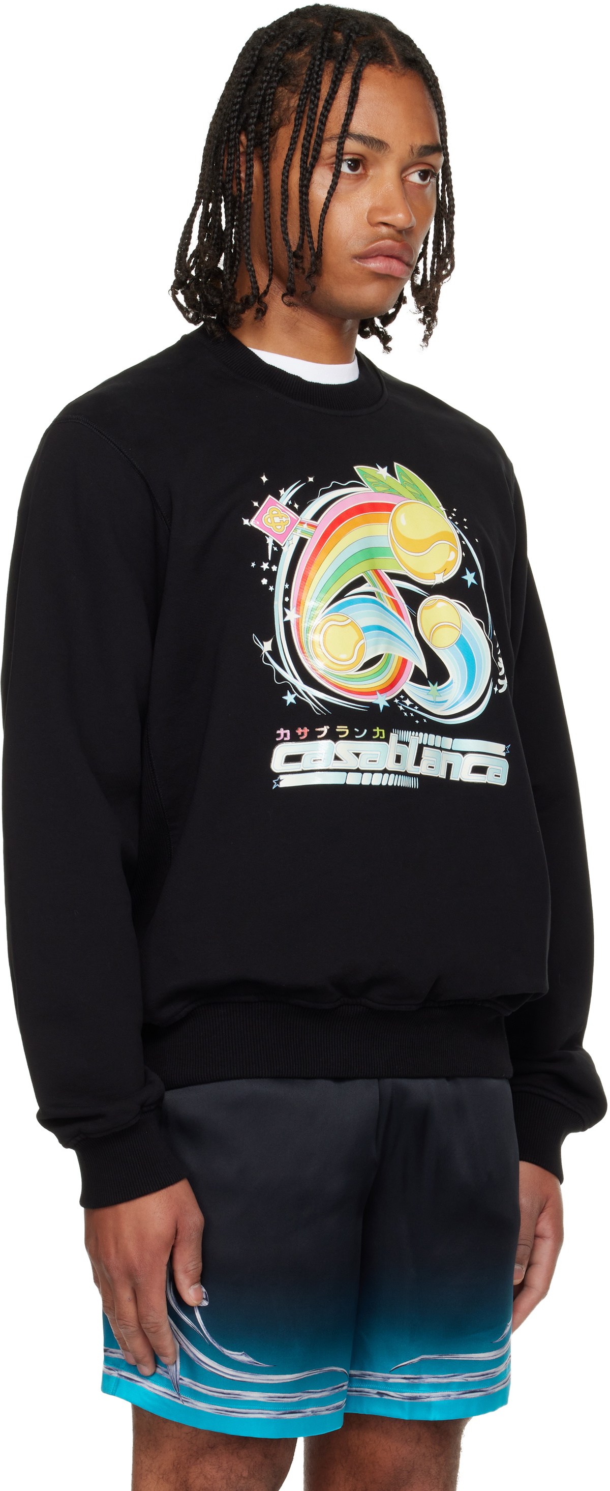 Casablanca Black Manga Tennis Ball Sweatshirt