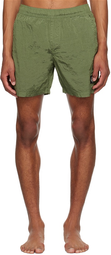 Photo: Stone Island Green Crinkled Swim Shorts