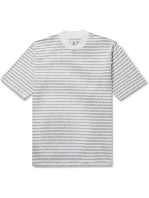 Photo: BARBOUR WHITE LABEL - Inver Striped Cotton-Jersey T-Shirt - Gray - S
