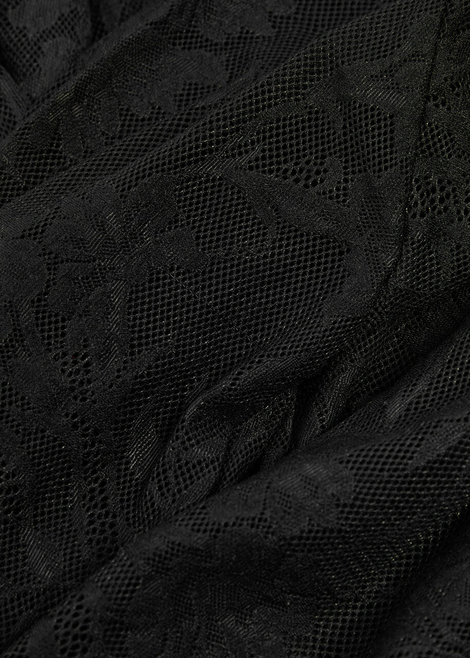 Norma Kamali Floral Guipure Lace Jacket Black