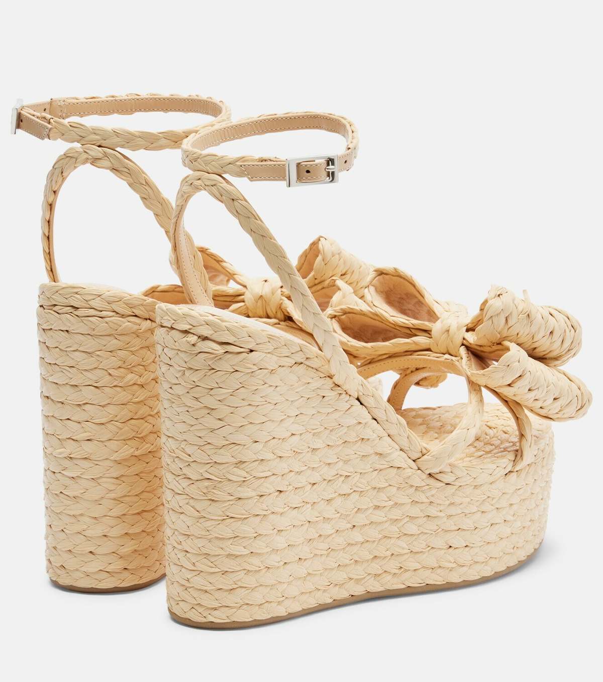 Mach & Mach Le Cadeau raffia espadrille wedges