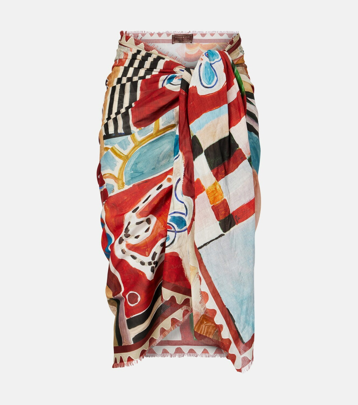 Alémais x LRNCE Michelle printed cotton beach cover-up