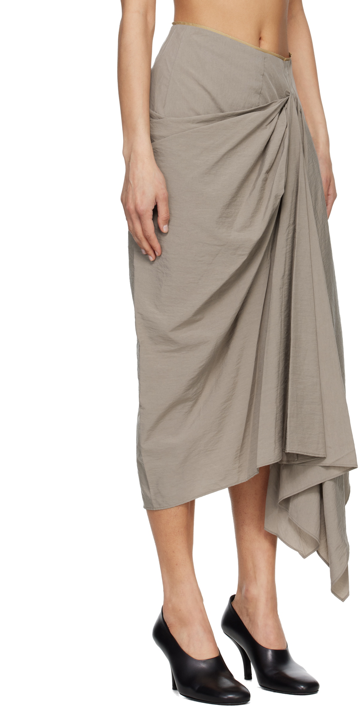 Entire Studios Taupe Fleur Midi Skirt