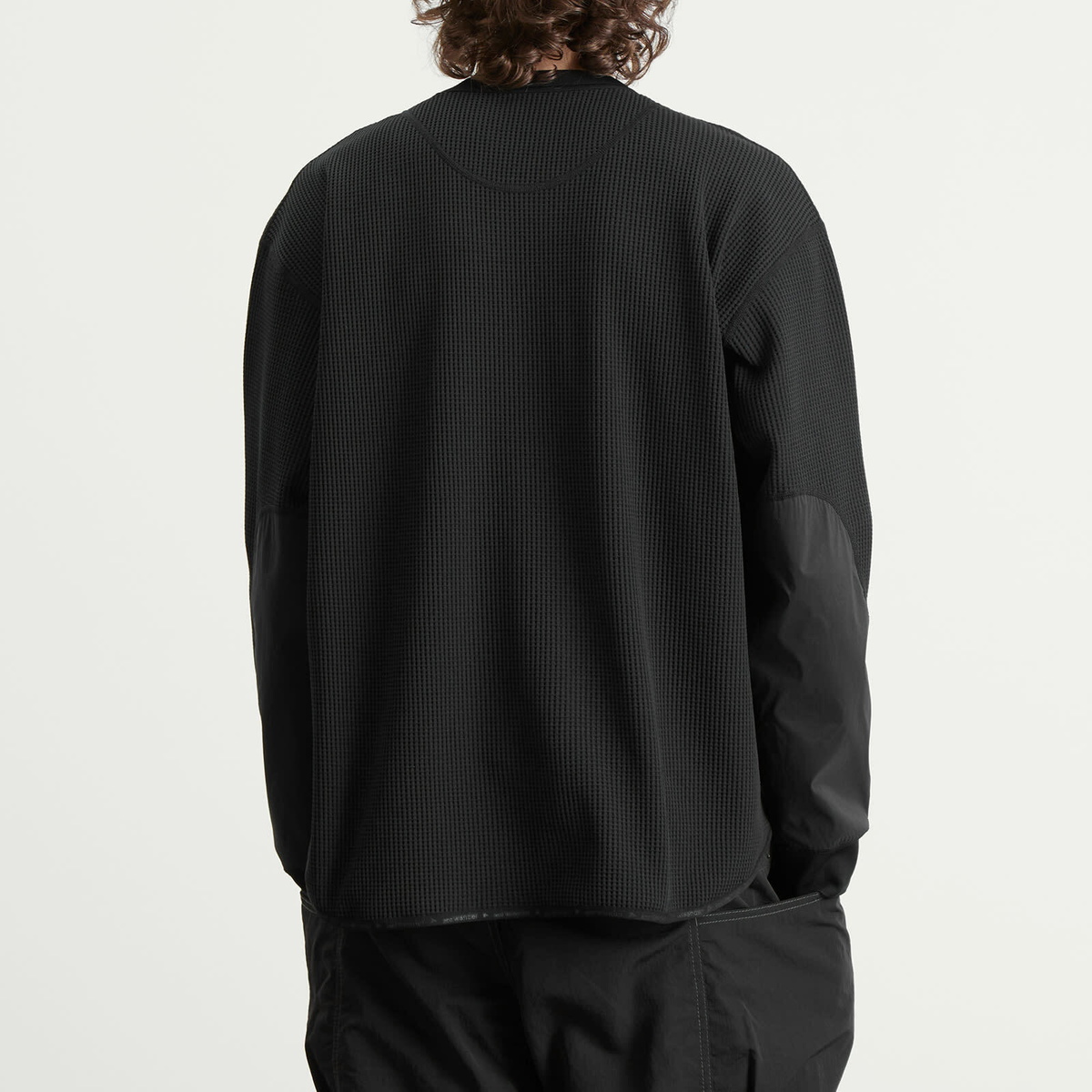 and wander Men's Longsleeve Waffle T-Shirt in Black