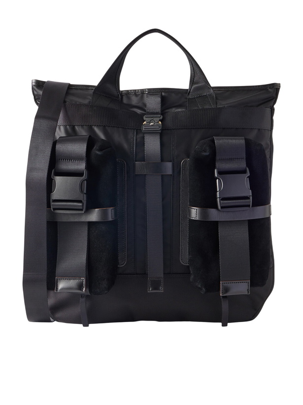 Photo: Master-Piece - Helmet Suede and Leather-Trimmed Shell Messenger Bag