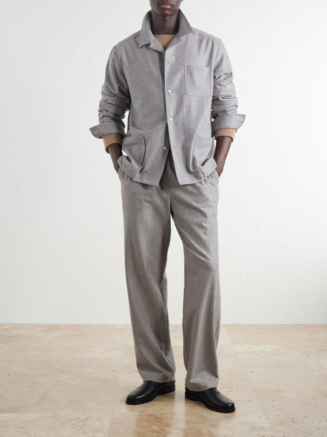 De Bonne Facture - Virgin Wool Overshirt - Gray