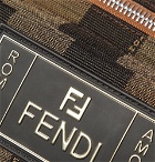Fendi - Logo-Appliquéd Striped Canvas Belt Bag - Brown