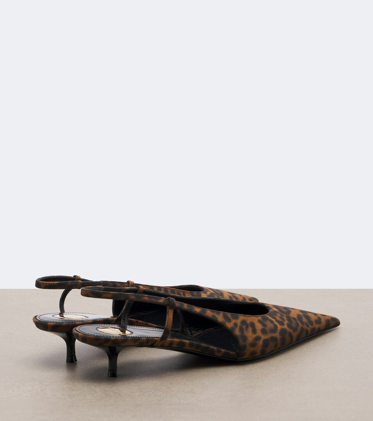 Saint Laurent Secret leopard-print slingback pumps
