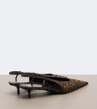 Saint Laurent Secret leopard-print slingback pumps