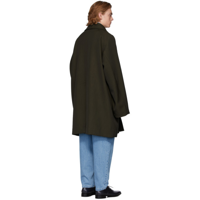 Hed Mayner Brown Wool Long Peacoat Hed Mayner