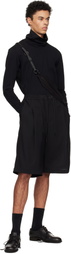 DEVOA Black Cotton Jersey Turtleneck