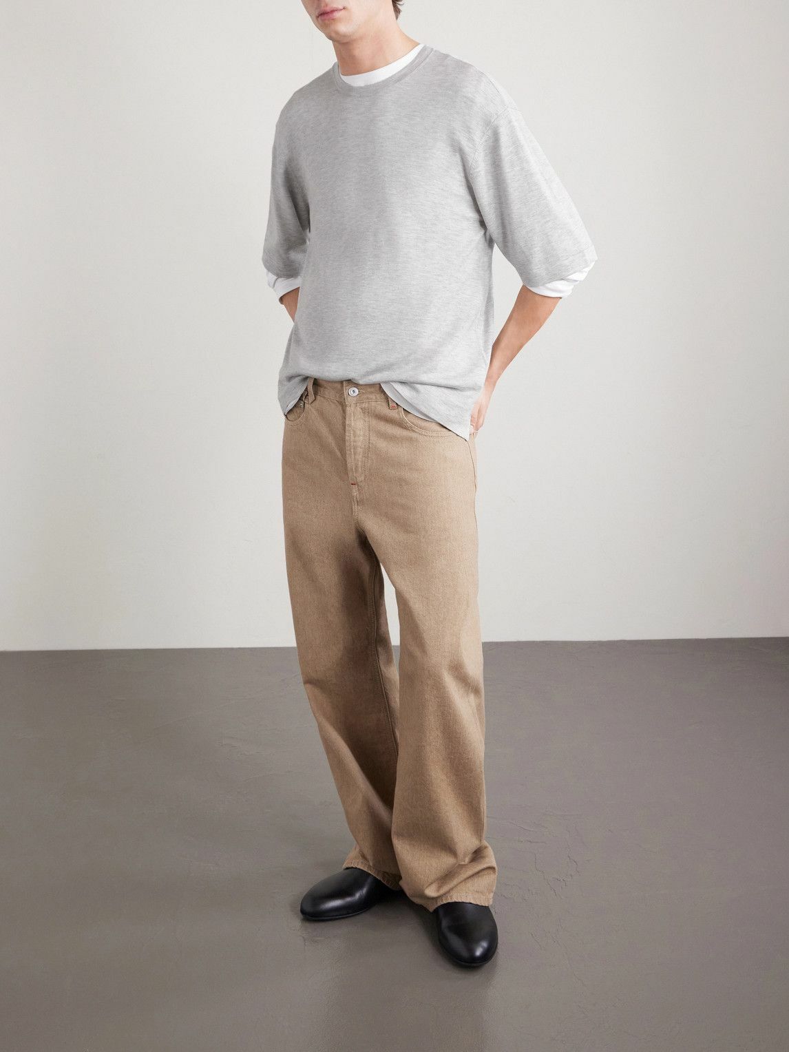 Officine Générale - Boris Lyocell and Wool-Blend T-Shirt - Gray