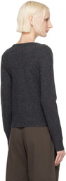 Deiji Studios Gray Asymmetric Knit Cardigan