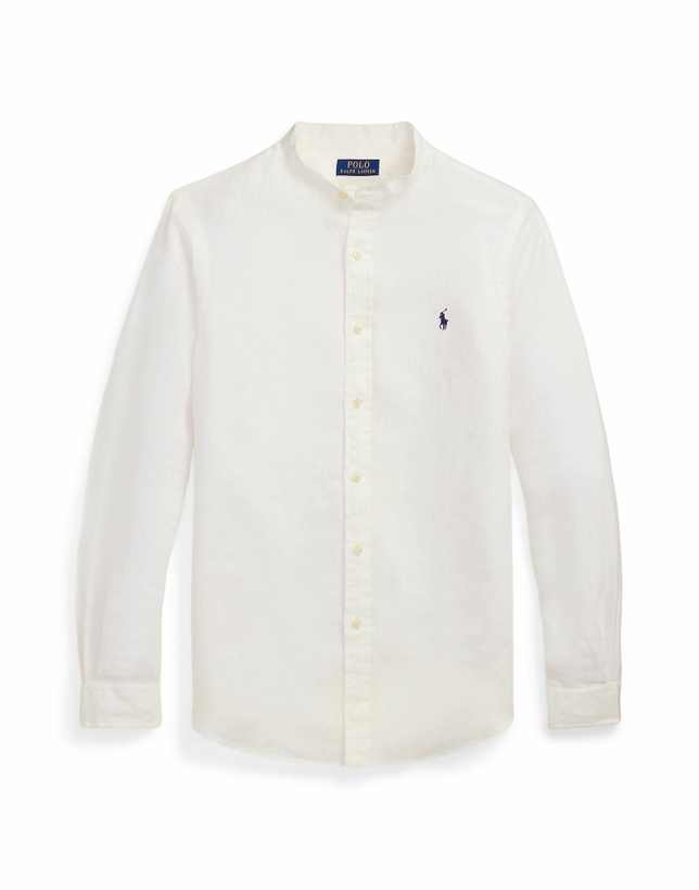 Photo: Polo Ralph Lauren Slim Fit Linen Shirt Mens Shirt in White