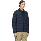 Stone Island Blue Down Loom Woven Puffer Jacket