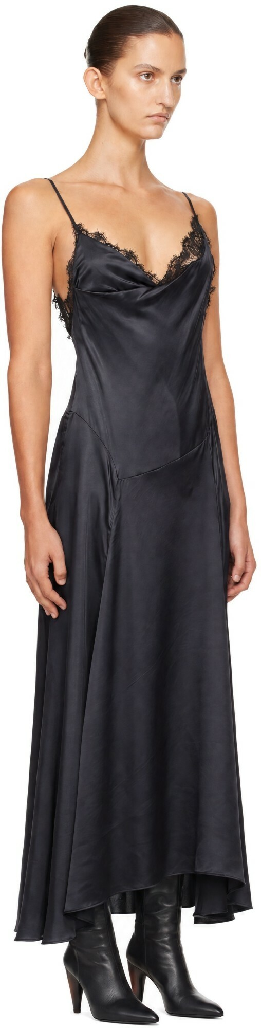 Isabel Marant Black Aloise Satin Maxi Dress