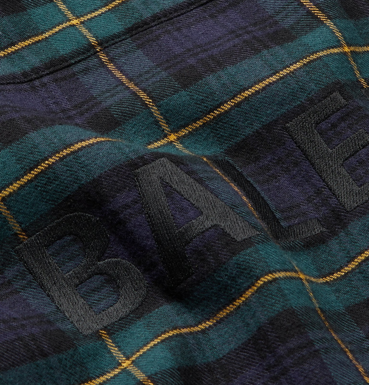 Balenciaga - Oversized Logo-Embroidered Checked Cotton-Flannel