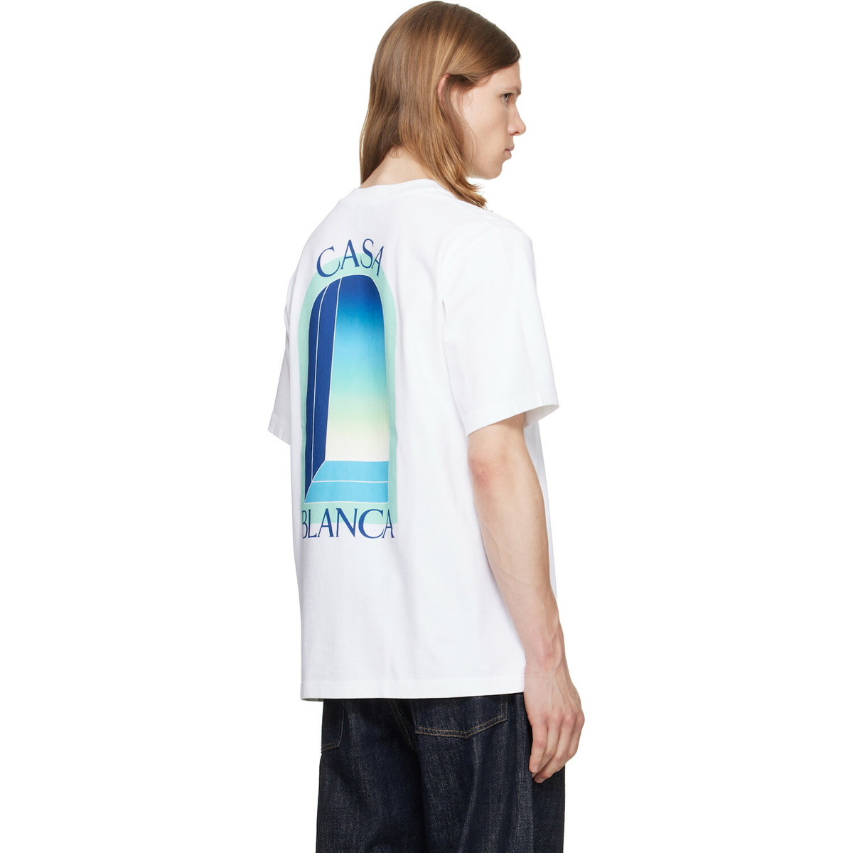 Casablanca White 'L'Arche' Short Sleeve T‑shirt