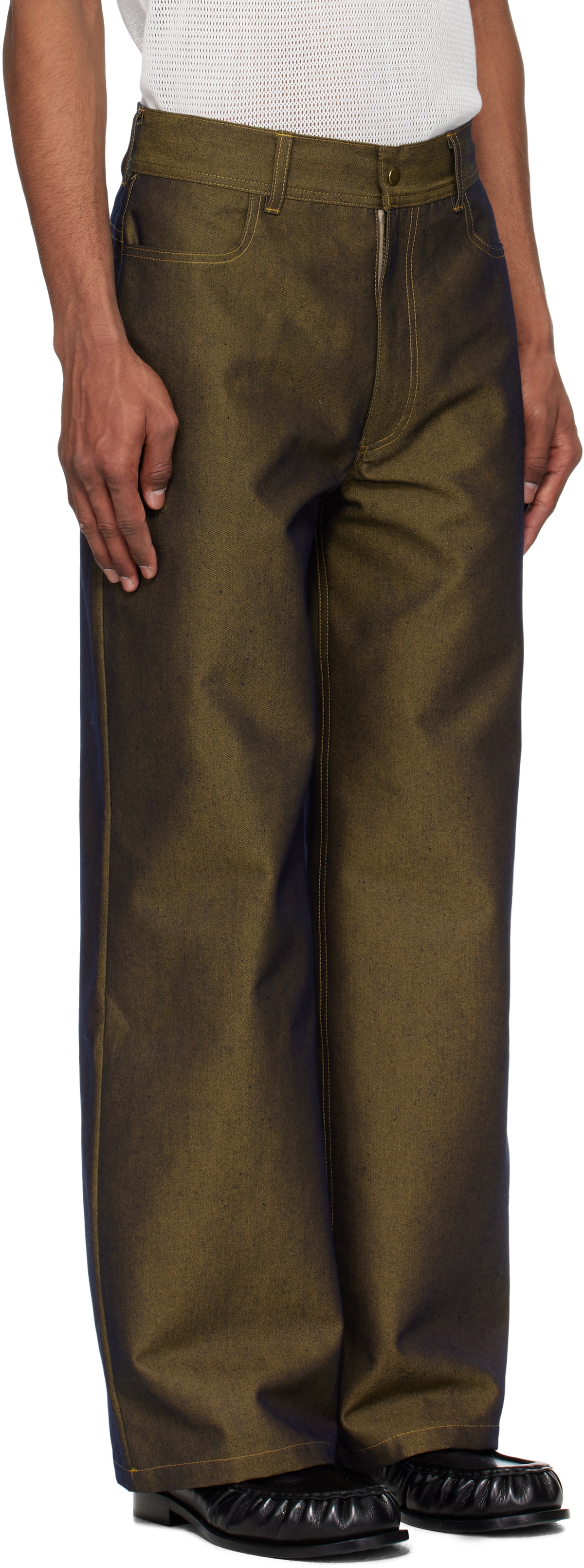 Stanley Raffington Navy & Yellow Two Tone Jeans