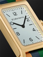 laCalifornienne - Daybreak 18mm Gold-Plated and Striped Leather Watch, Ref. No DB-06