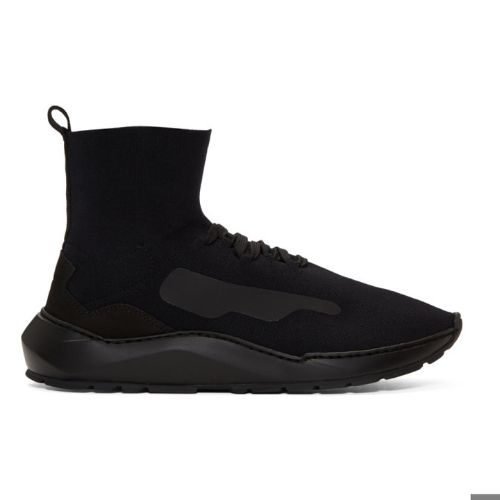 Photo: Filling Pieces Black Mid Knit Arch Sneakers