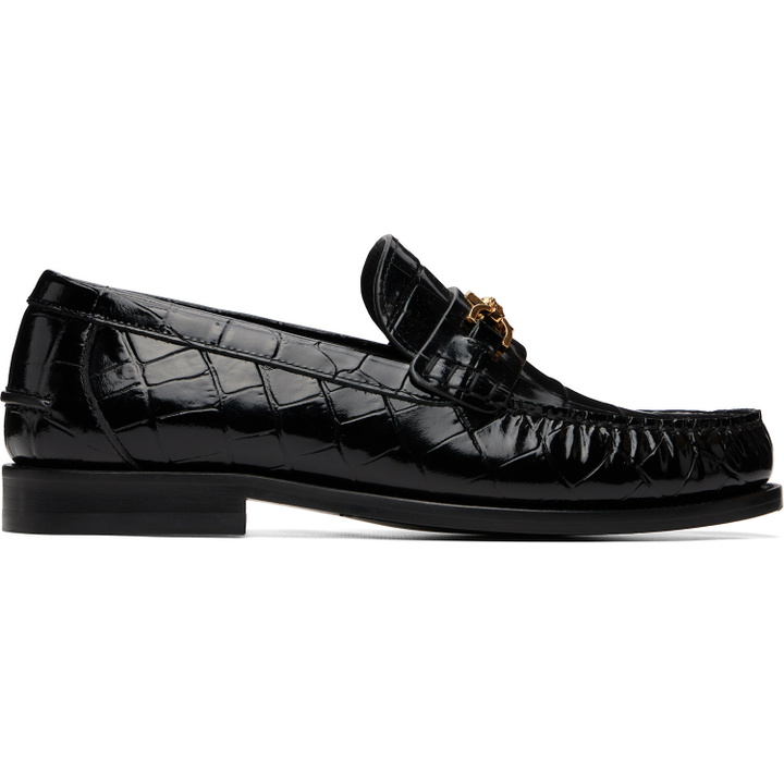 Photo: Versace Black Medusa '95 Croc-Effect Loafers