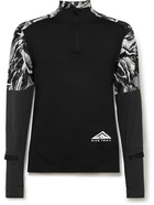 Nike Running - Element Printed Recycled Dri-FIT and Stretch-Ripstop Half-Zip Top - Black