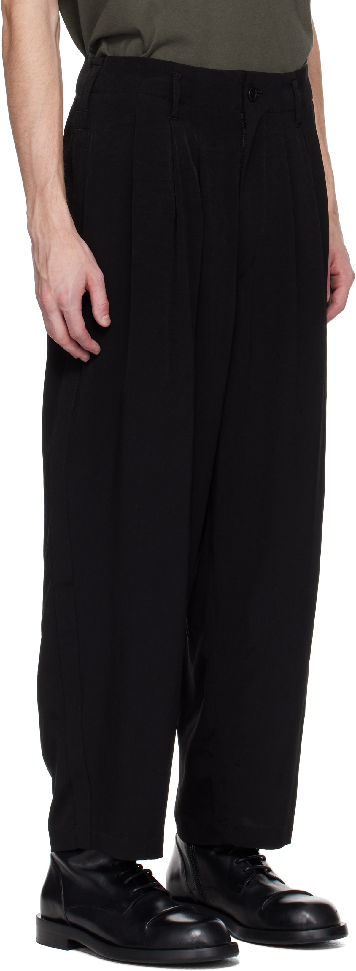 Y's For Men Black TA Tuxedo Trousers