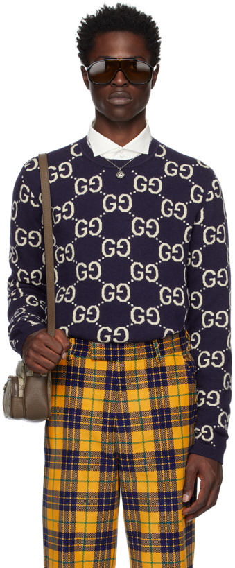 Photo: Gucci Blue Jacquard Sweater