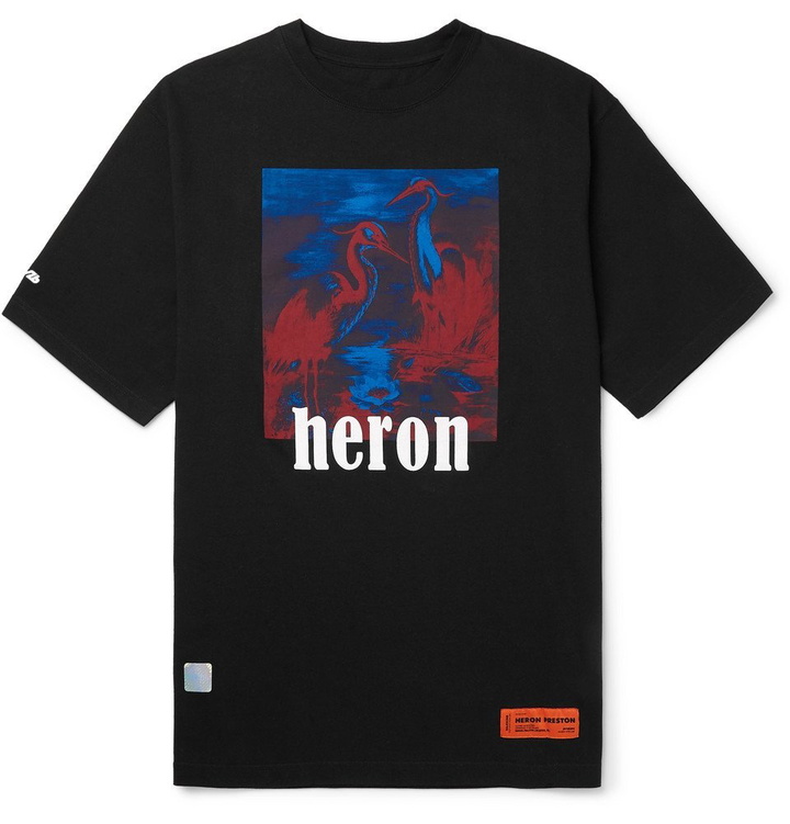 Photo: Heron Preston - Oversized Printed Cotton-Jersey T-Shirt - Black