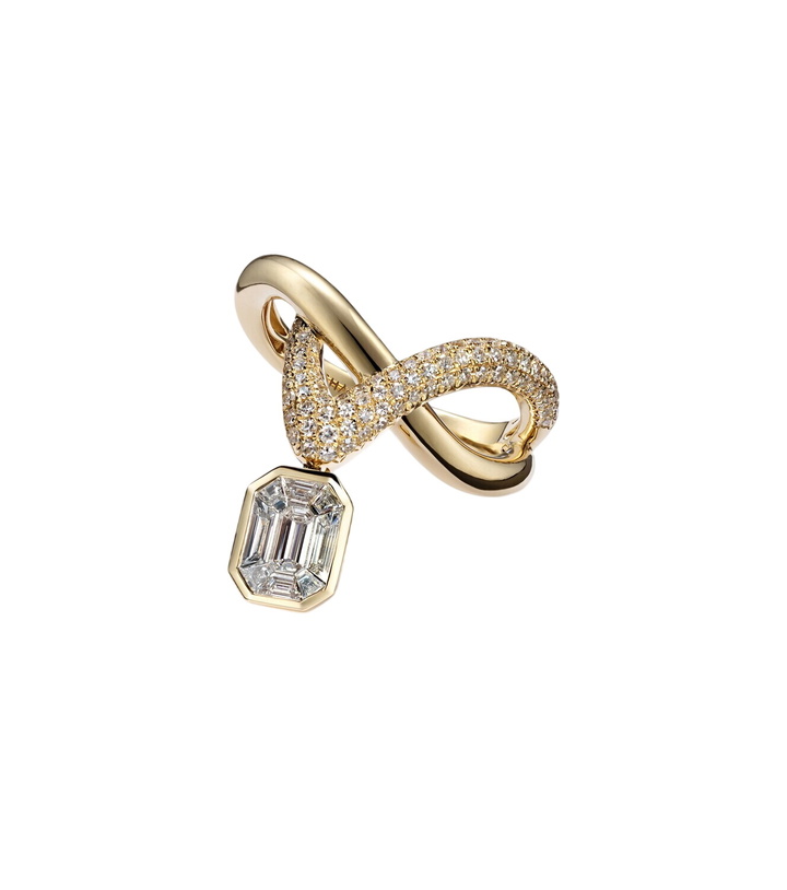 Photo: Shay Jewelry Floating Zar 18kt gold ring with diamonds