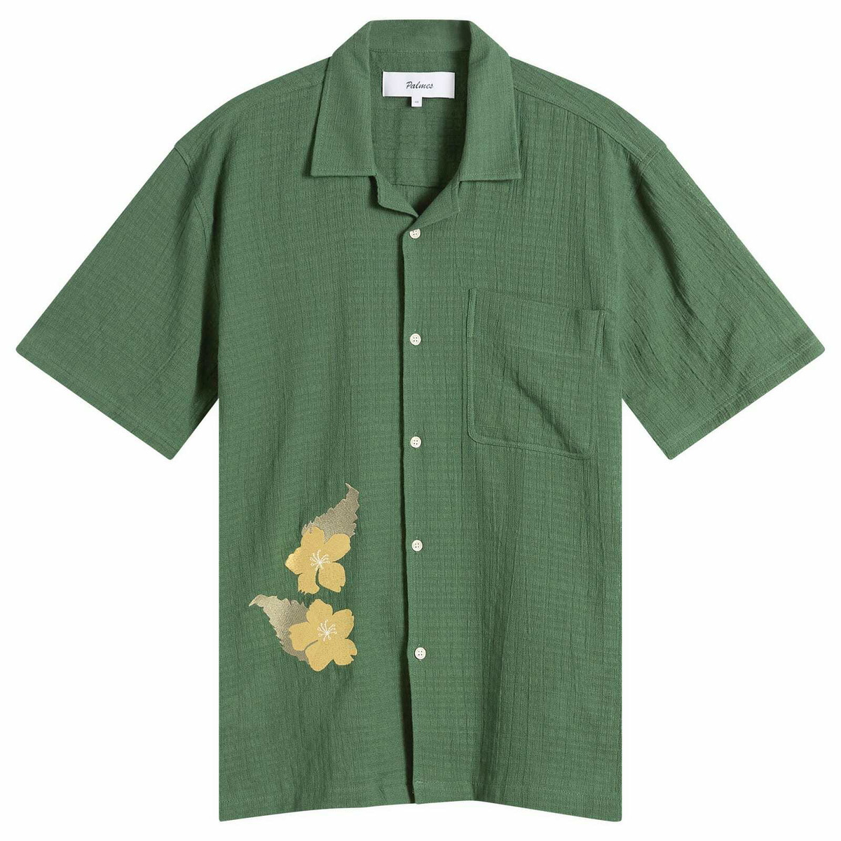 Palmes Men's Ramus Camp-Collar Shirt in Dark Green