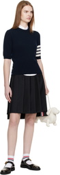Thom Browne Navy Jersey Intarsia Classic Fit 4-Bar T-shirt