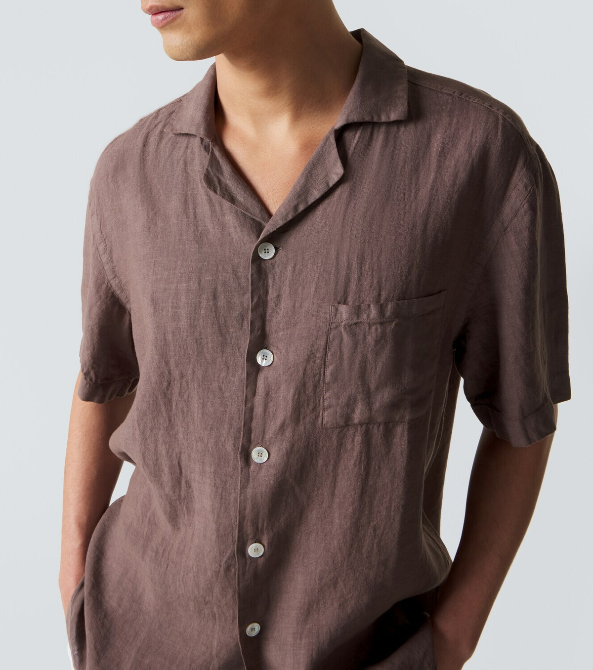 Fedeli Linen bowling shirt