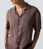 Fedeli Linen bowling shirt