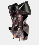 Y/Project Snap 100 floral leather knee-high boots